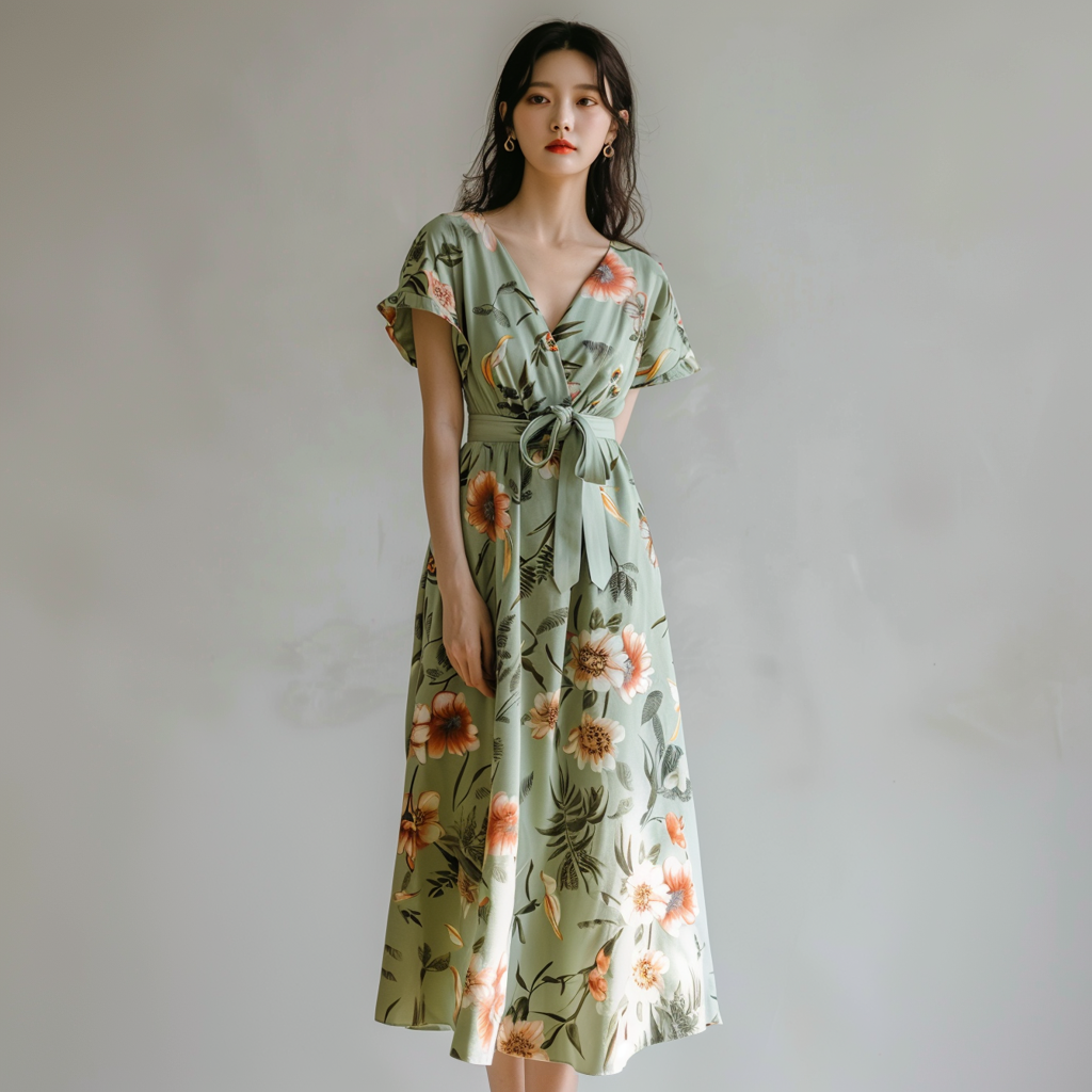 Botanical print dress (sample)