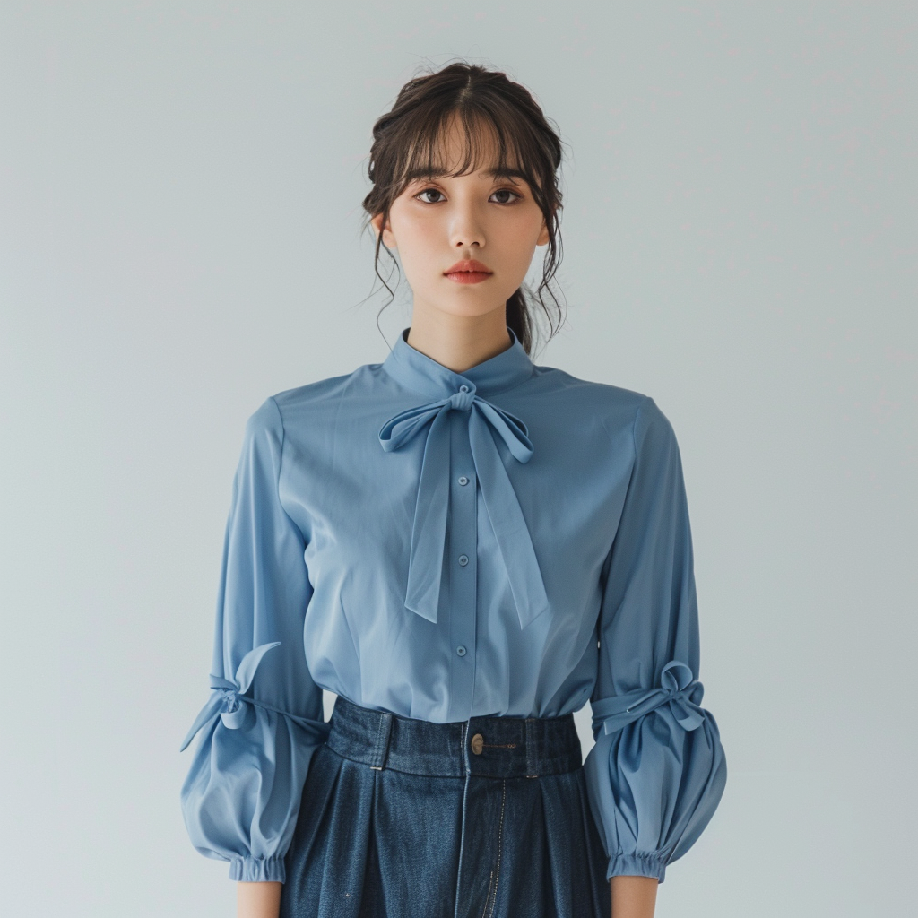 Ribbon Sleeve Blouse (Sample)